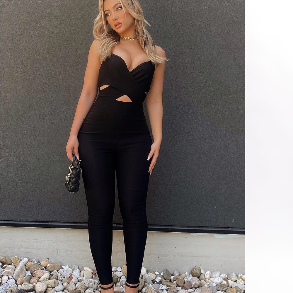 Fashion Nova Sleek Black Jumpsuit